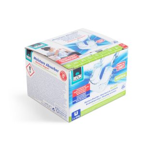 Bison AirMax Navulling Ontvochtiger – Magnetische Tabletvorm – 2x450g – Reukloos – Anti-Schimmel – Voor 45 m³ – Langdurige Werking – 105x90x37mm [B13350]