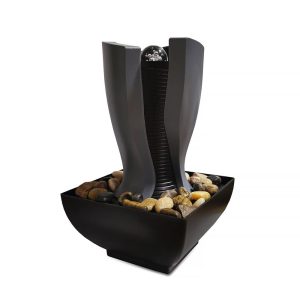 Kunststof LED Binnenfontein (tafelmodel) Feng Shui Fontein – Kunststof Indoor Fontein – 22 x 22 x 28 cm – Met LED Verlichting & USB Aansluitings [DA01214]