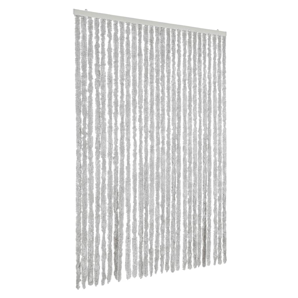 Vliegengordijn 118X220 Cm Chenille Grijs Zwart En Wit - Afbeelding 3