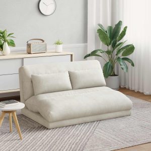 Vloerstoel Crème 110 x 82 x 55 cm Fluweel
