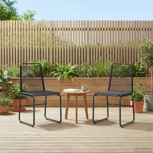Tuinstoelen 2 pcs Zwart 48 x 55 x 89,5 cm Rattan