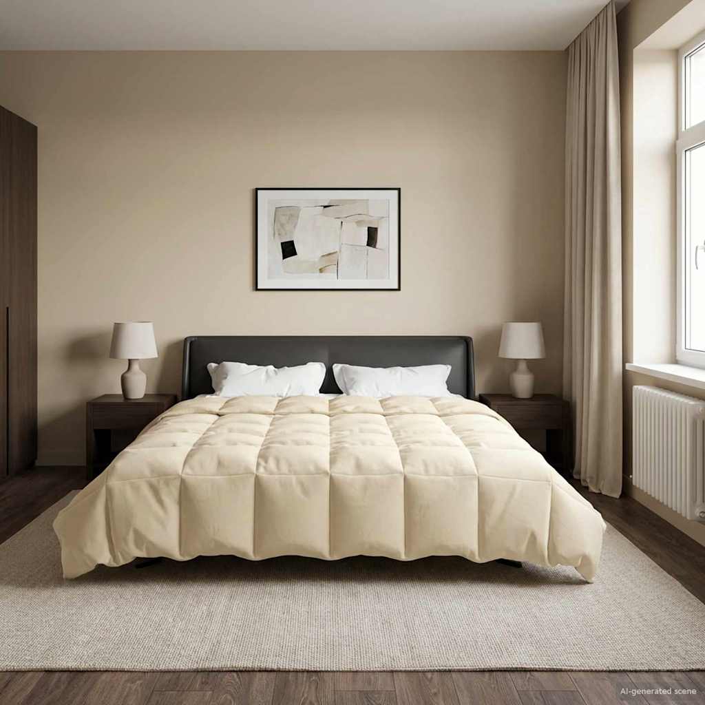 Vol jaar dekbed Gekwilt Crème 240 x 260 cm Microfiber - Afbeelding 2