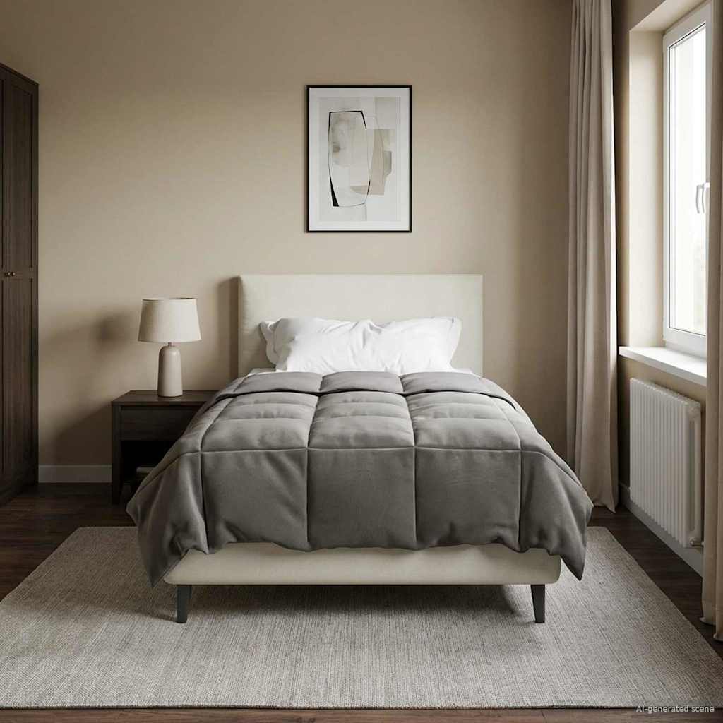 Winter Dekbed Gekwilt Lichtgrijs 155 x 220 cm Microfiber - Afbeelding 5