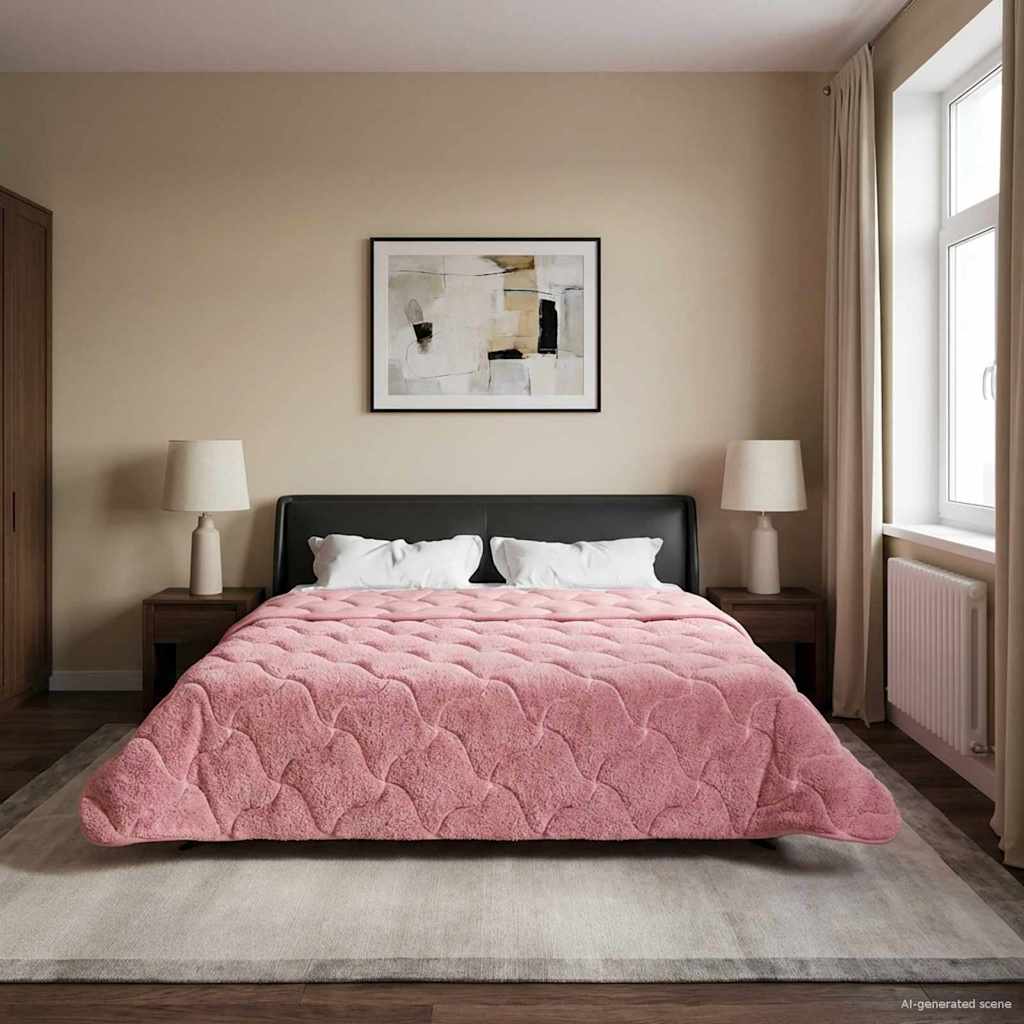 Vol jaar dekbed Roze 200 x 200 cm Microfiber en Teddy fleece - Afbeelding 5