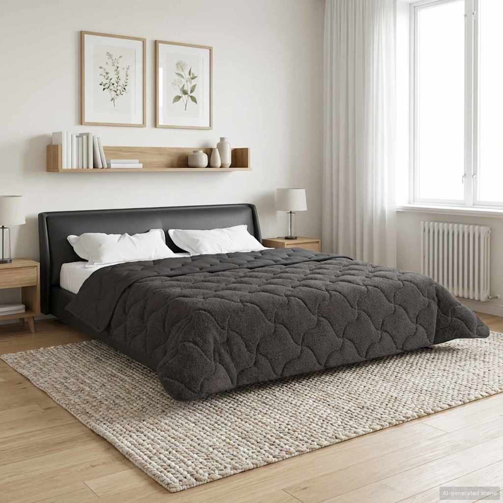 Winter Dekbed Gekwilt Antraciet 220 x 260 cm - Afbeelding 2