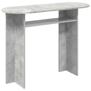 Wandtafel met opslag Betongrijs 100 x 39,5 x 75 cm Bewerkt hout