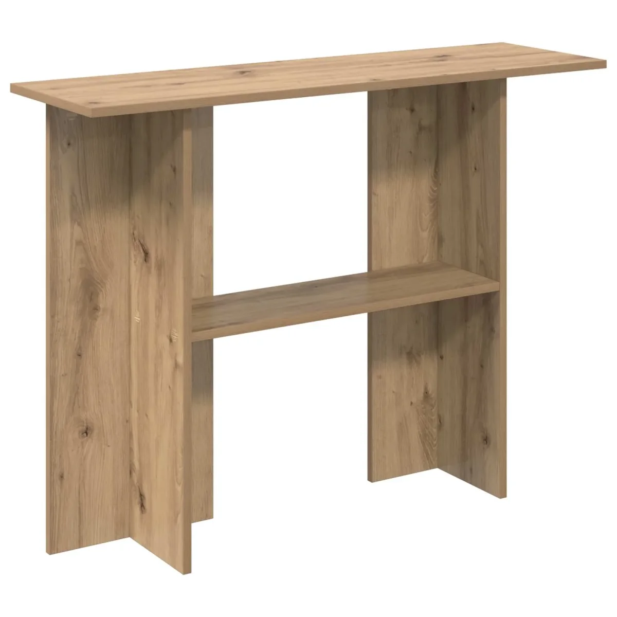 Wandtafel Artisanaal eiken 100 x 30 x 75 cm Bewerkt hout - Afbeelding 2