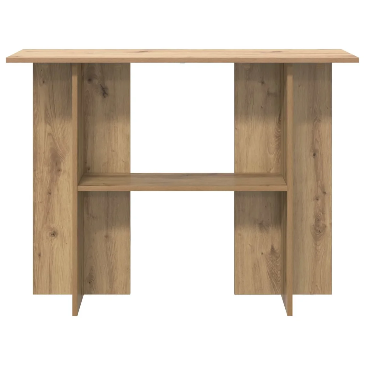 Wandtafel Artisanaal eiken 100 x 30 x 75 cm Bewerkt hout - Afbeelding 4