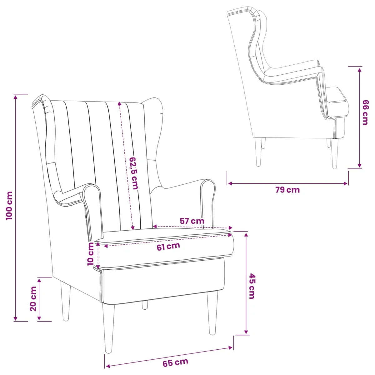 Fauteuil Zeegroen Fluweel - Afbeelding 9