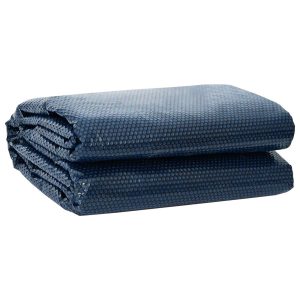Zwembadbedekking Extra Zwaar Zwart en Blauw 250 cm PE