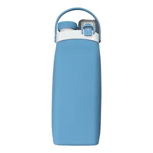 Opvouwbare waterfles - Drinkfles met een sluitbaar rietje en apart vulgat! - Stijlvolle waterzak in de kleur blauw - 500ml