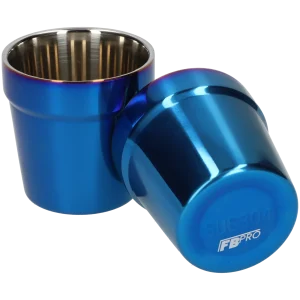 RVS beker met bovenrand - 175ml - Set van 2 - Dubbelwandig - Blauw