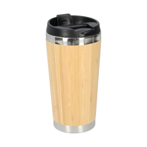 Bamboe Thermosbeker - Koffiebeker - Drinkbeker met Afsluitbare Bovenkant! - 500ml