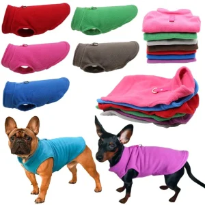 Franse Bulldog Vest L Fleece – Warm en Comfortabel voor Kleine Honden Blauw